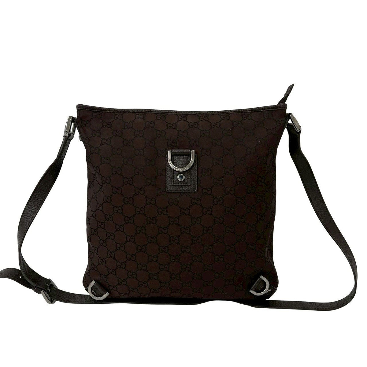 Gucci GG Nylon Leather Shoulder Bag