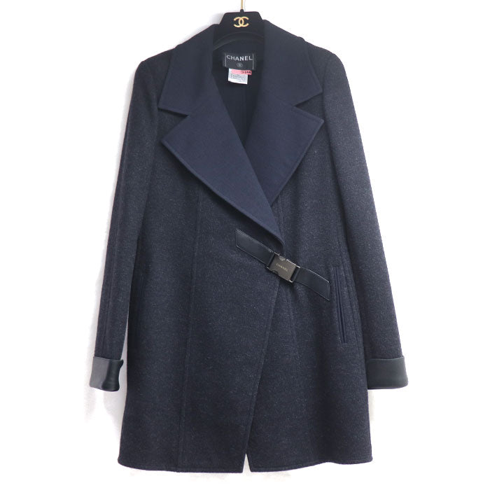 CHANEL Wrap Coat Wool Coat