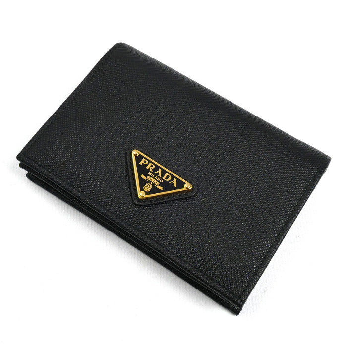 Prada Saffiano Triangle Bifold Wallet
