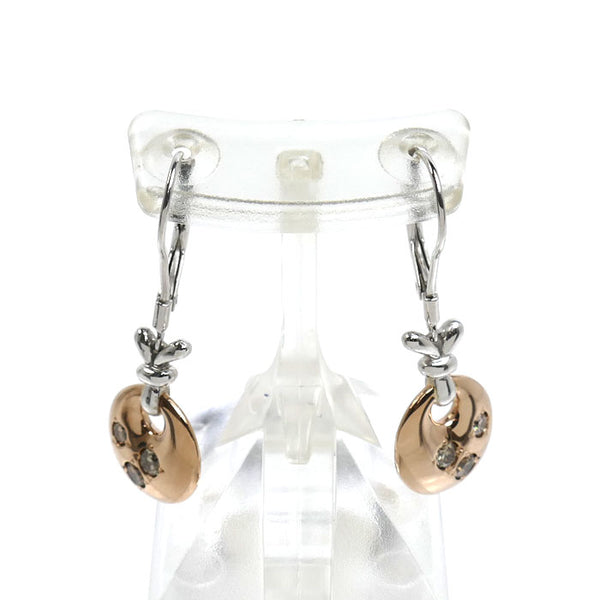 Kashikey Au750 Pink Gold White Gold Diamond Earrings