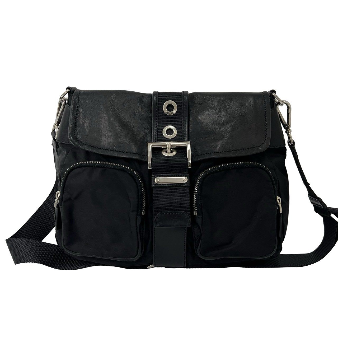 PRADA Tessuto Leather Shoulder Bag