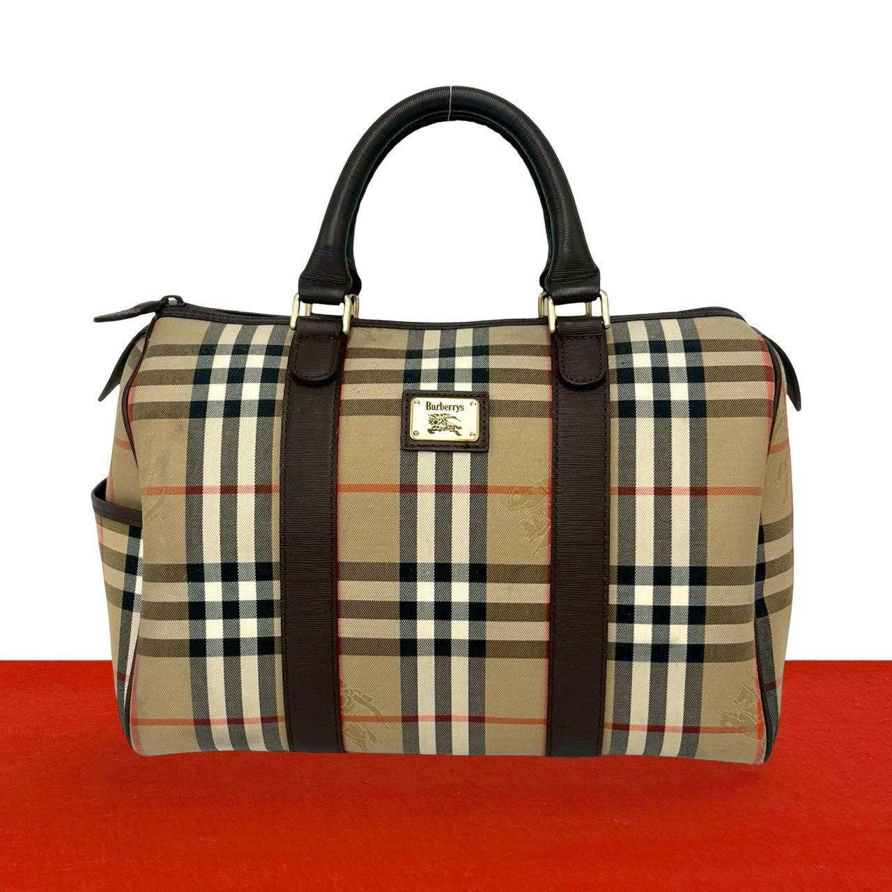 Burberry Leather Canvas Handbag