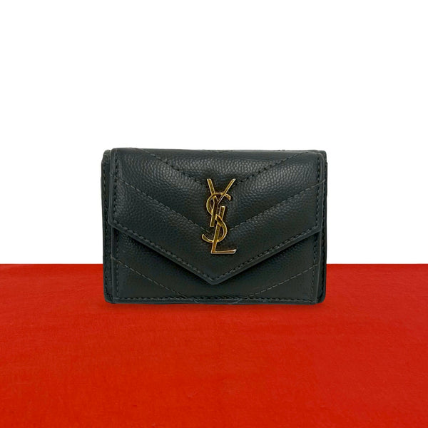 Yves Saint Laurent Leather Tri Fold Wallet