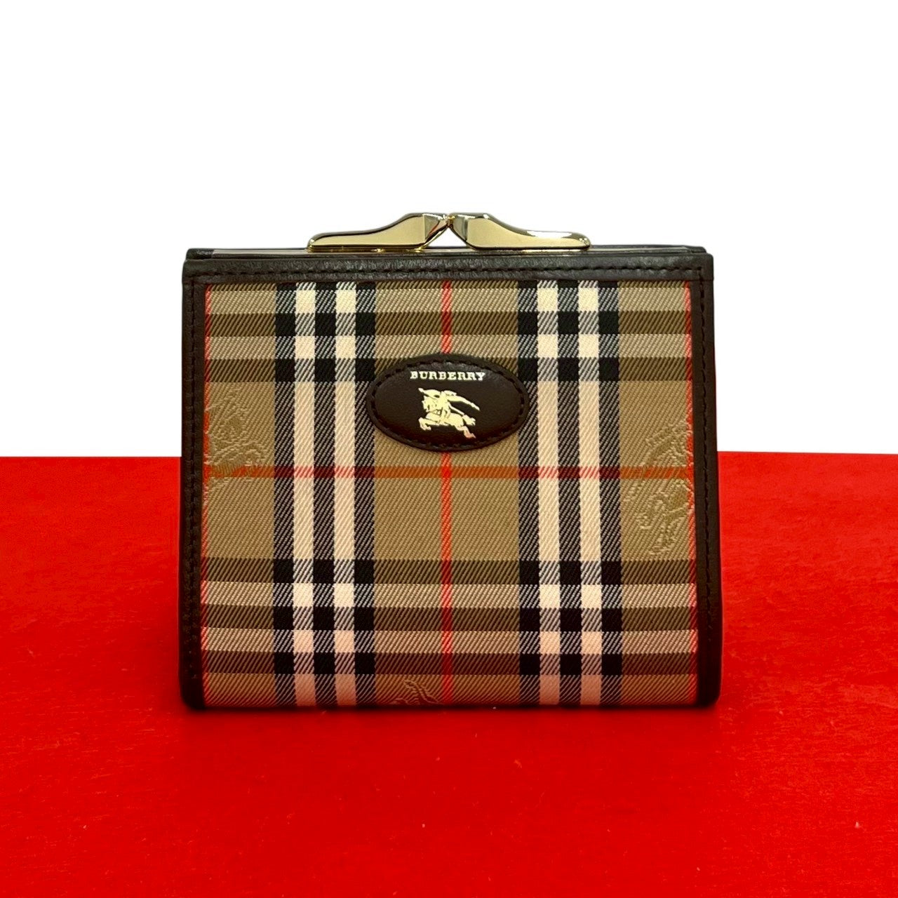Burberry Shadow Horse Nova Check Leather Bifold Wallet