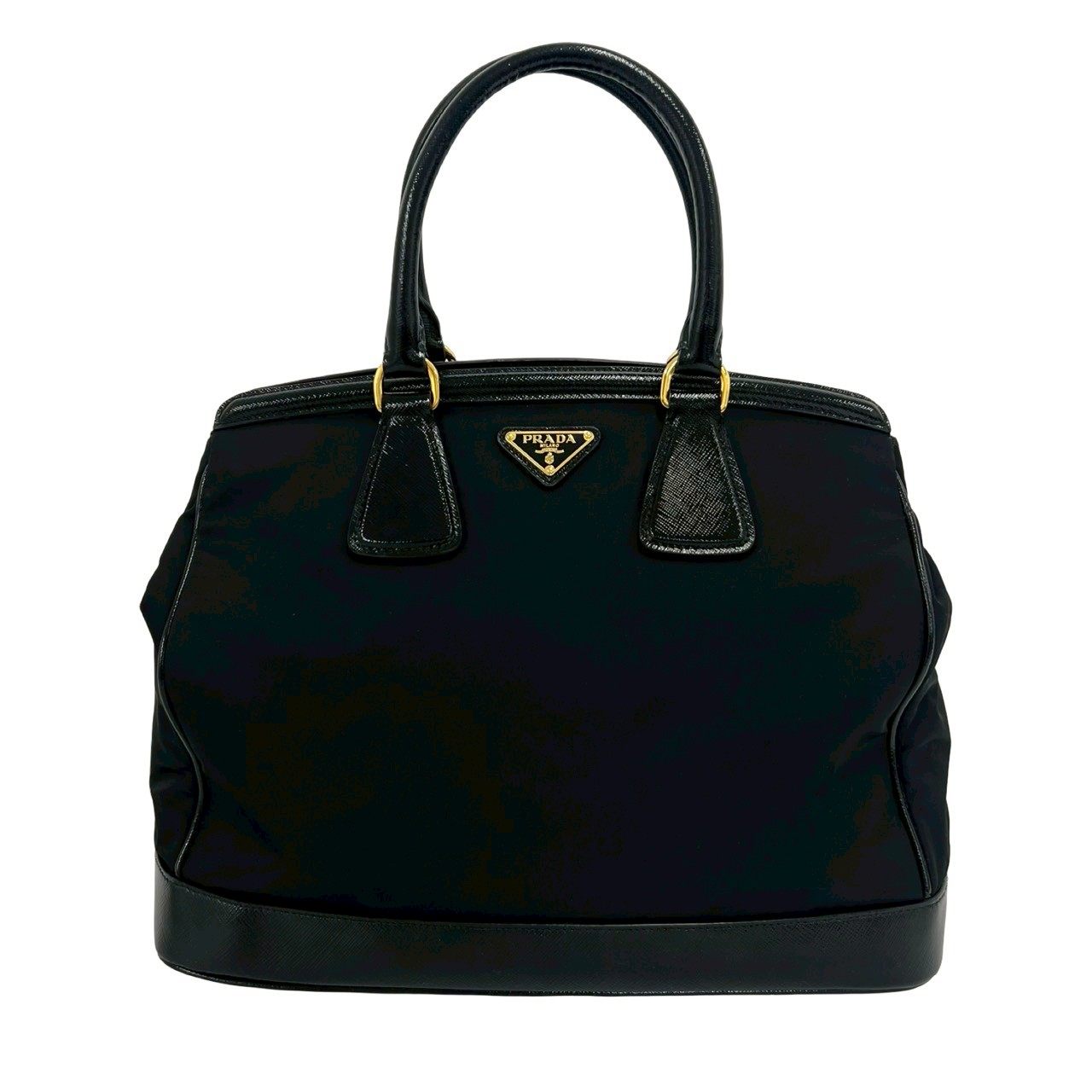 Prada Nylon Leather Handbag