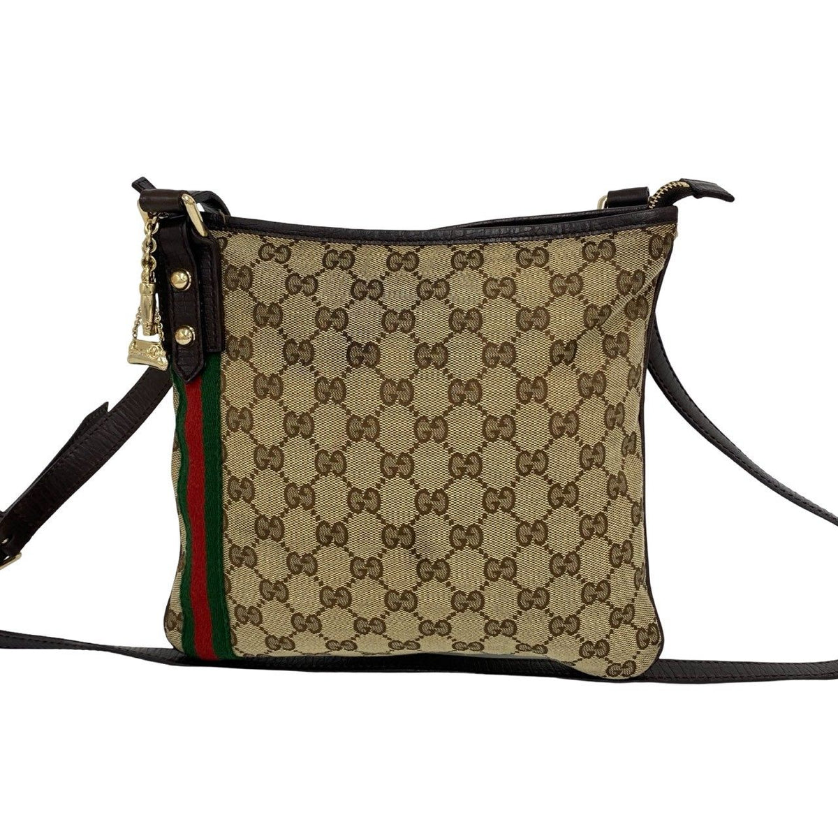 Gucci GG Canvas Leather Shoulder Bag
