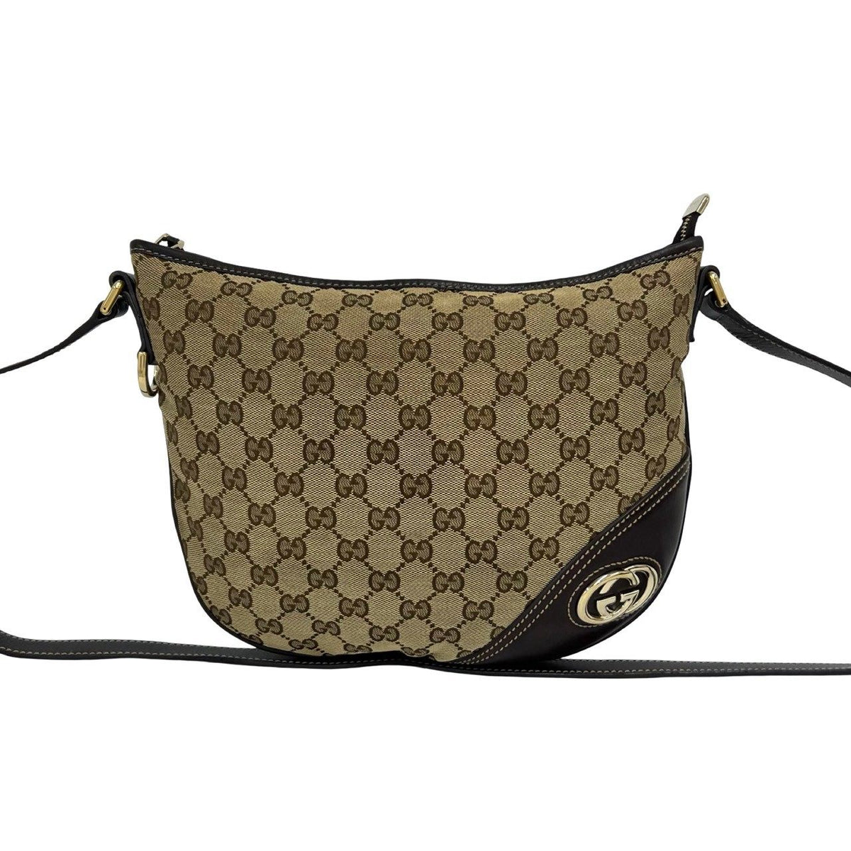 Gucci GG Canvas Leather Shoulder Bag