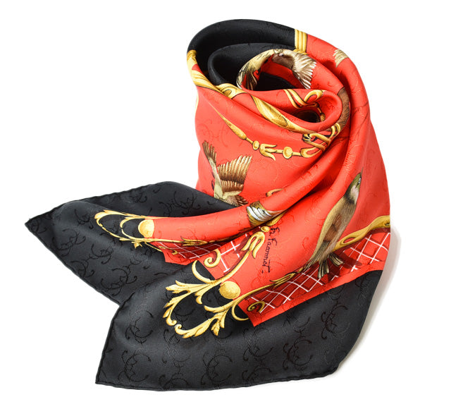 Hermes Silk Scarf Red/Black
