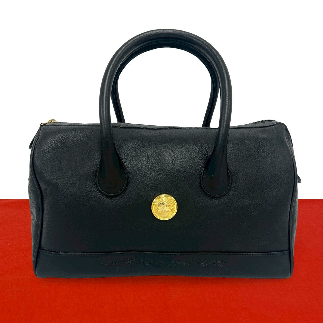 Burberry Leather Boston Bag