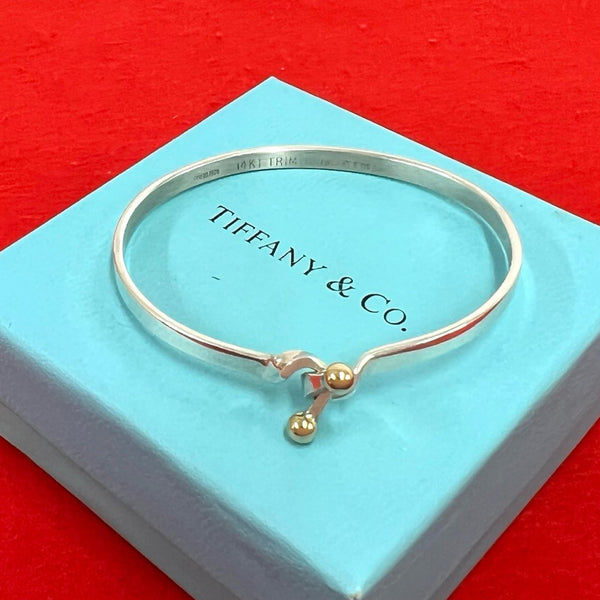 Tiffany&Co Double Hook Silver Au750 Bangle