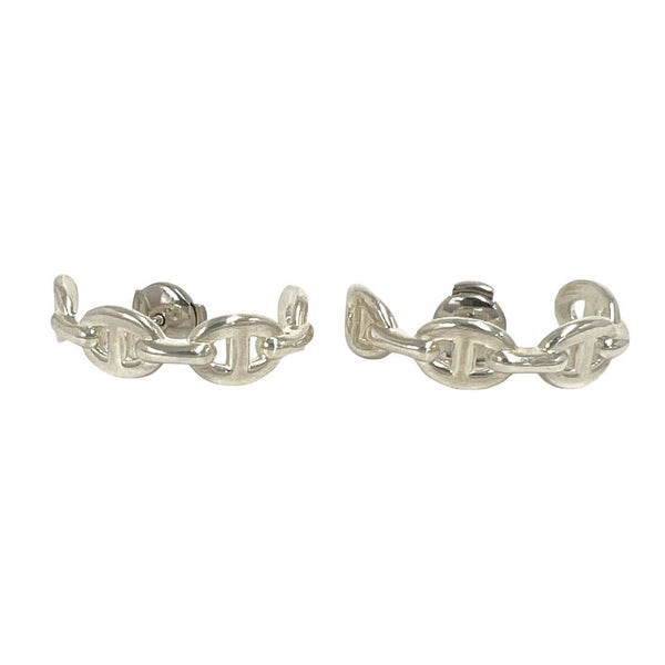 Hermes Chaine dAncre Enchaine Silver Earrings