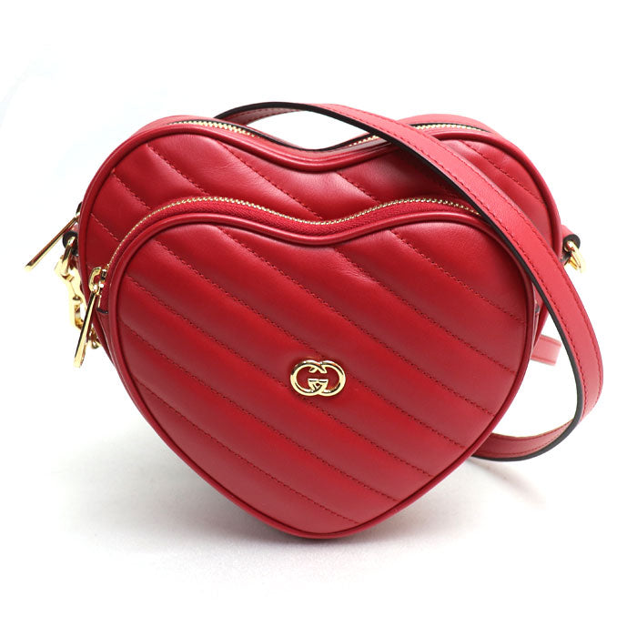 Gucci Interlocking G Heart Leather Shoulder Bag