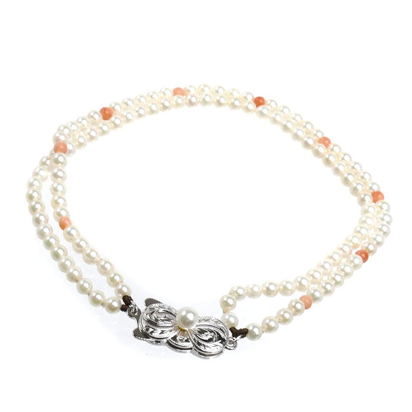 Mikimoto Pearl Coral Double Bracelet
