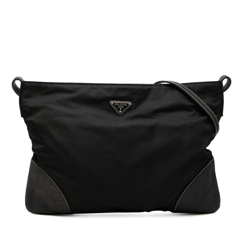 PRADA Nylon Leather Shoulder Bag