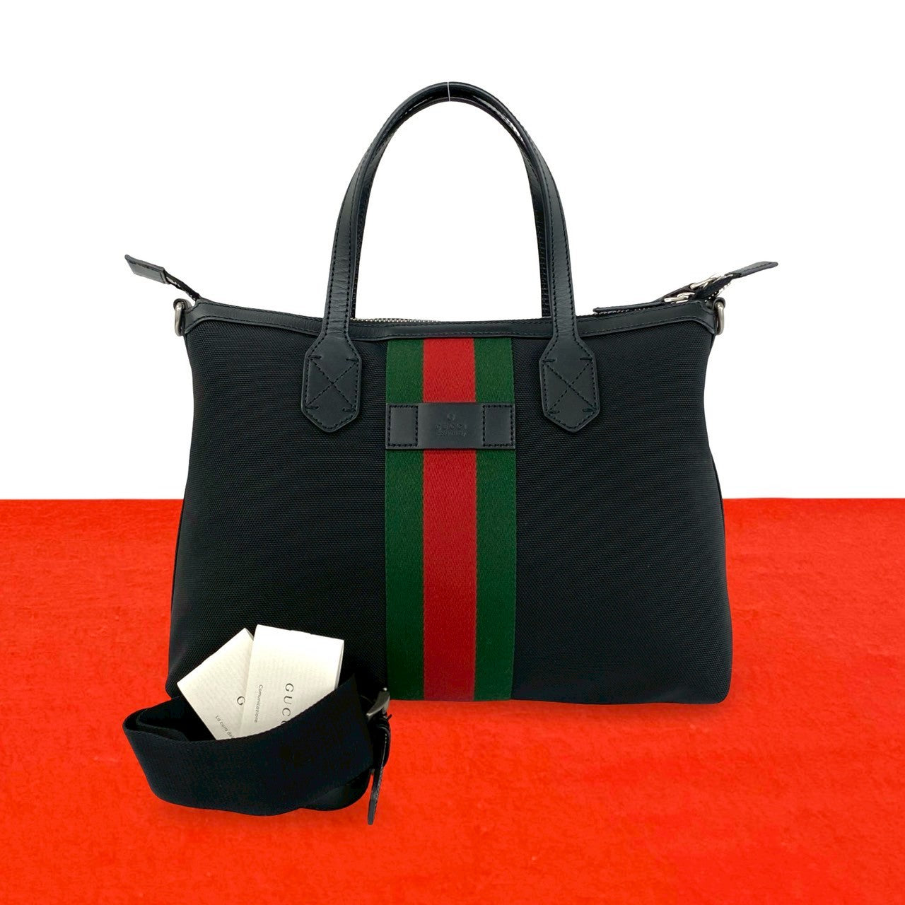 Gucci Nylon Leather 2way Shoulder Bag