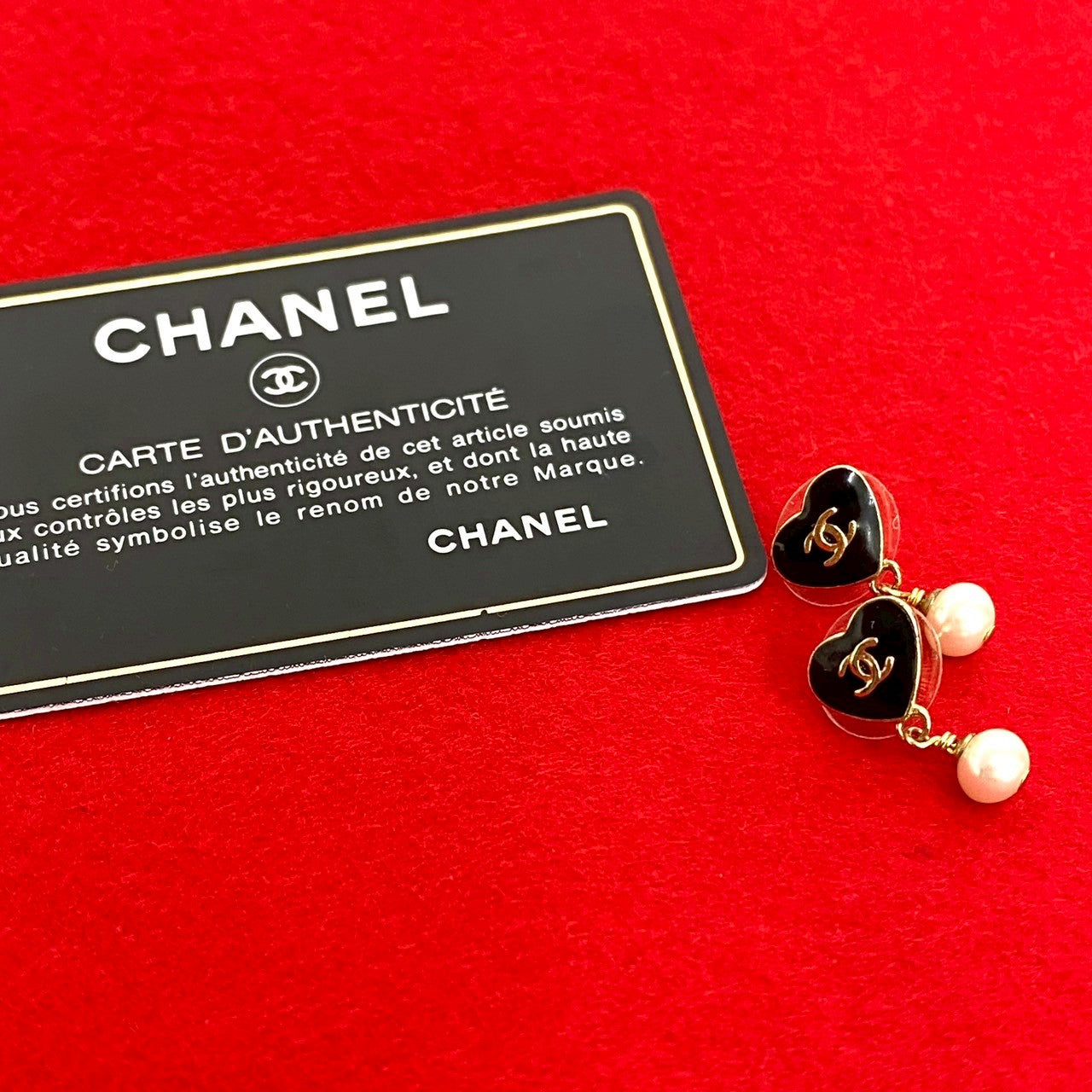 Chanel Coco Mark Heart Earrings