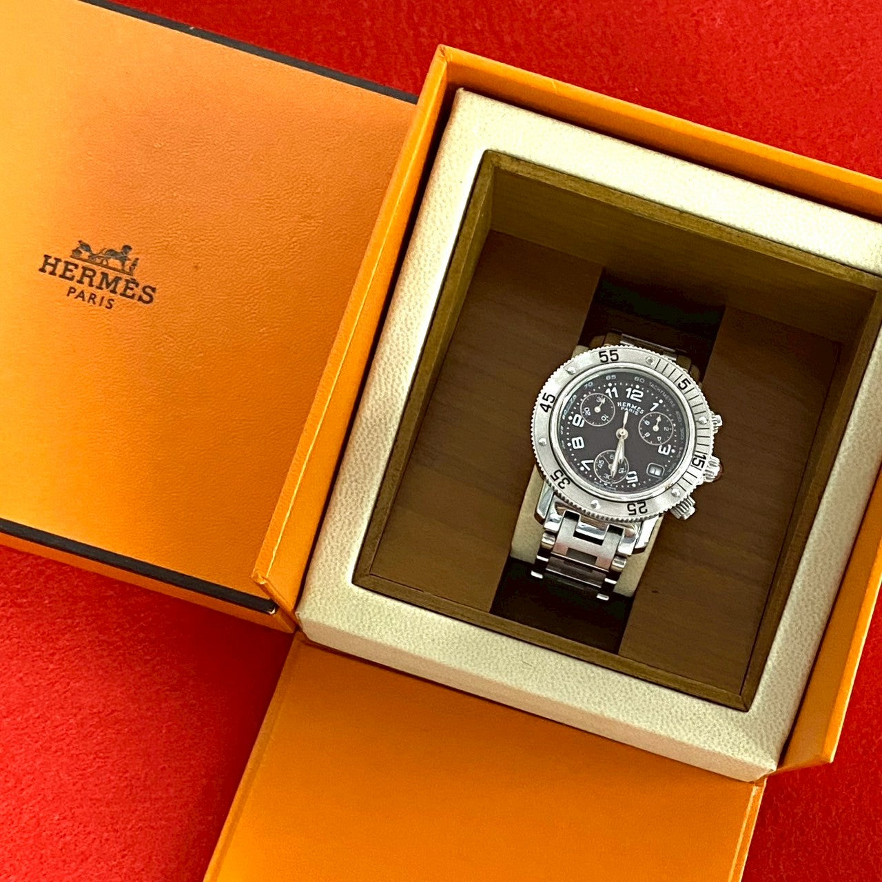 Hermes Clipper Stainless Steel Watch