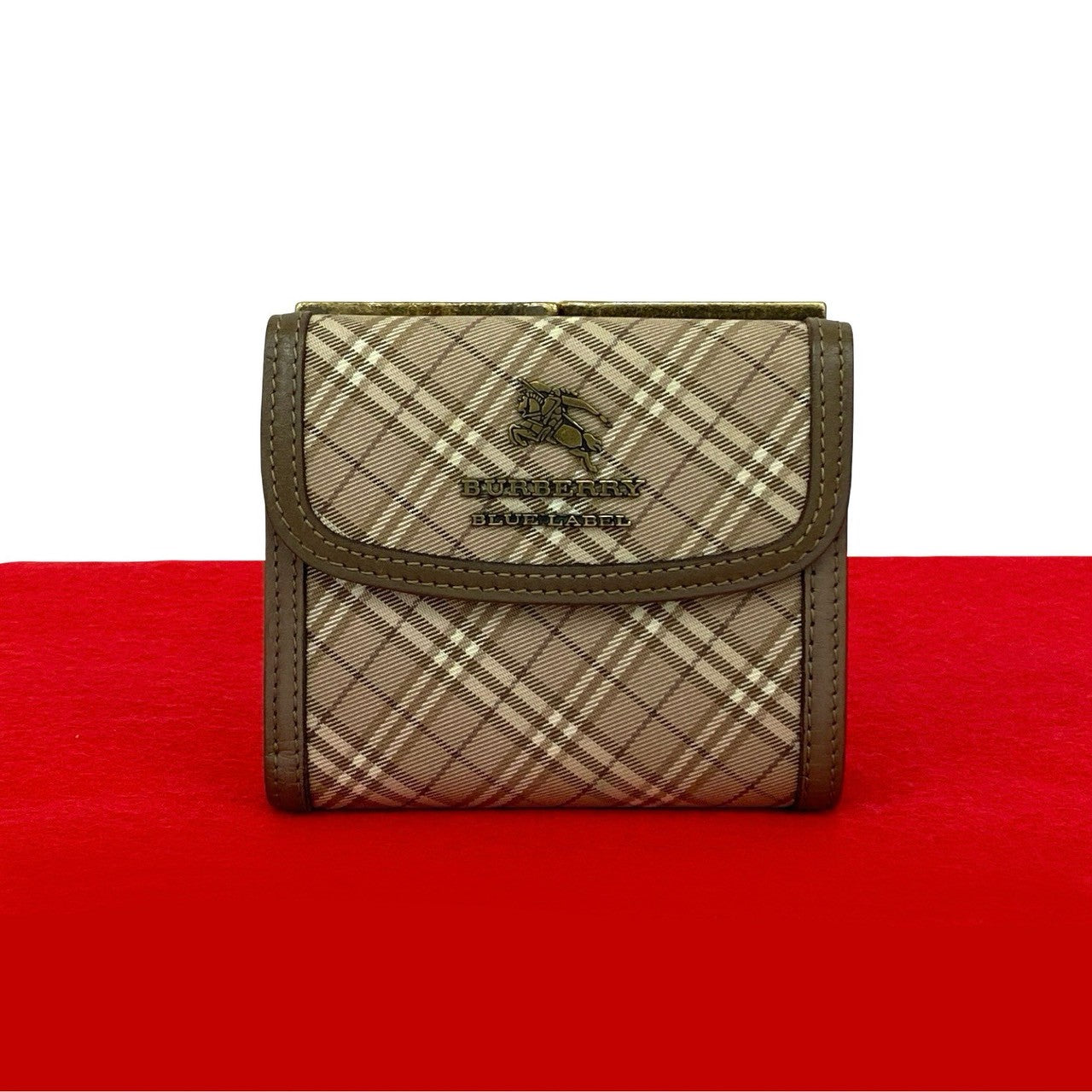 Burberry Blue Label Canvas Leather Trifold Wallet