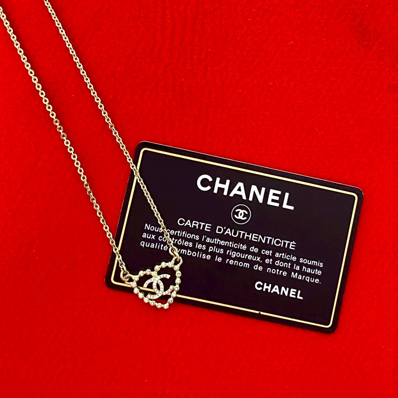 Chanel Coco Mark Heart Motif Necklace