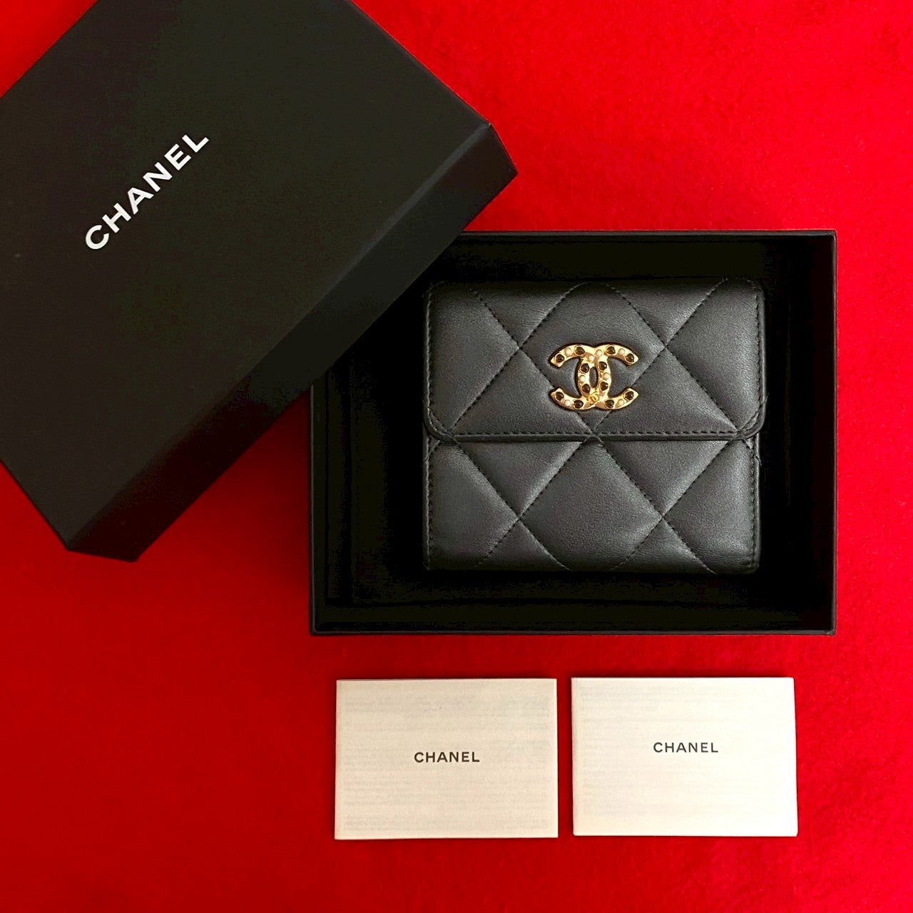 Chanel Small Flap Wallet Lambskin Trifold Wallet