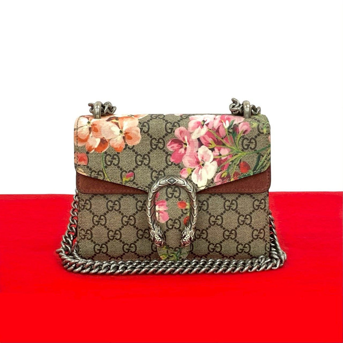 Gucci Dionysus GG Supreme Flora Leather 2way Shoulder Bag