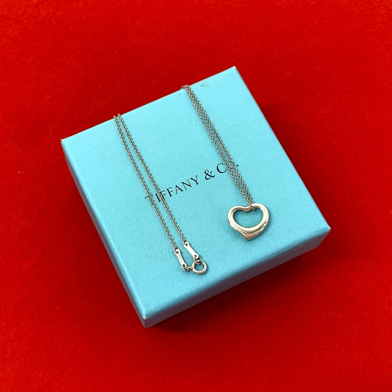 Tiffany&Co. Open Heart Silver Necklace