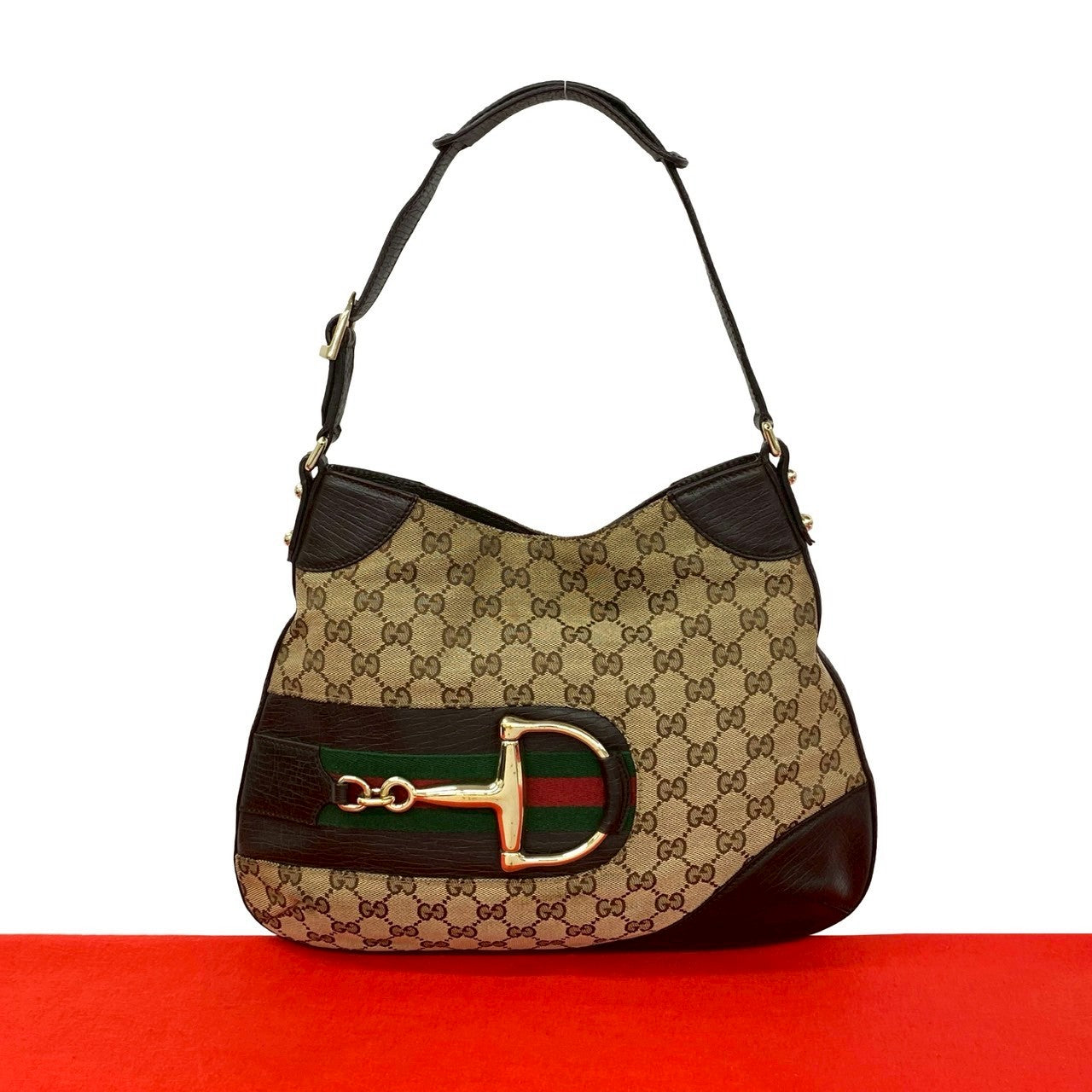 Gucci GG Canvas Leather Shoulder Bag