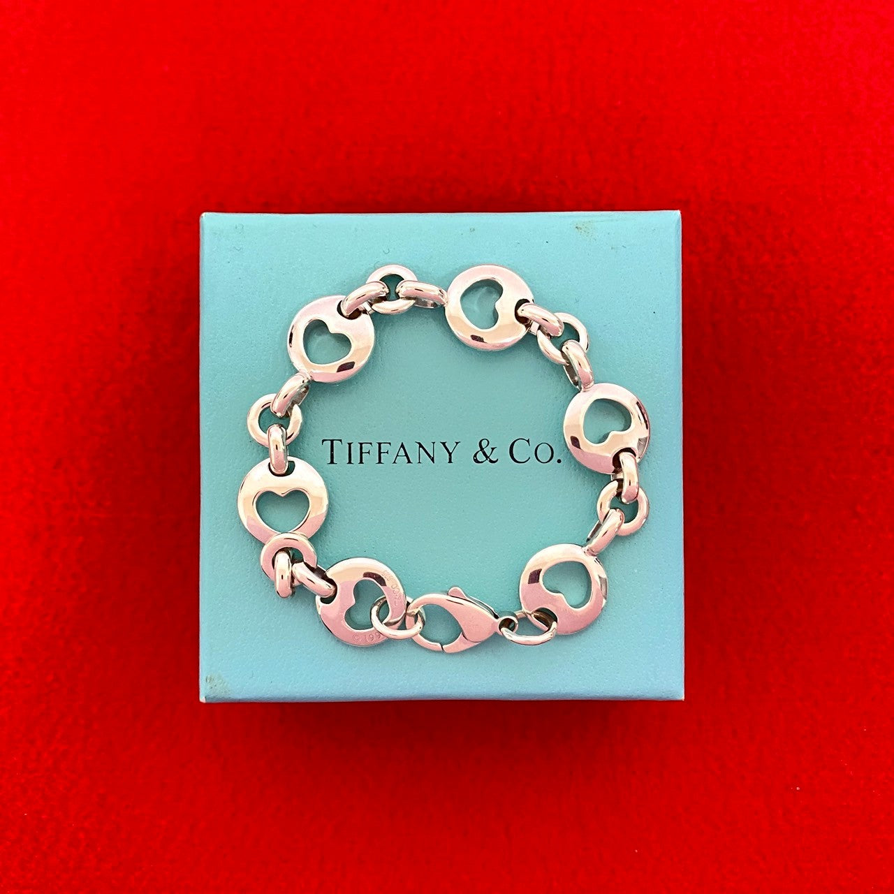 Tiffany&Co. Pierced Heart Silver 925 Bracelet