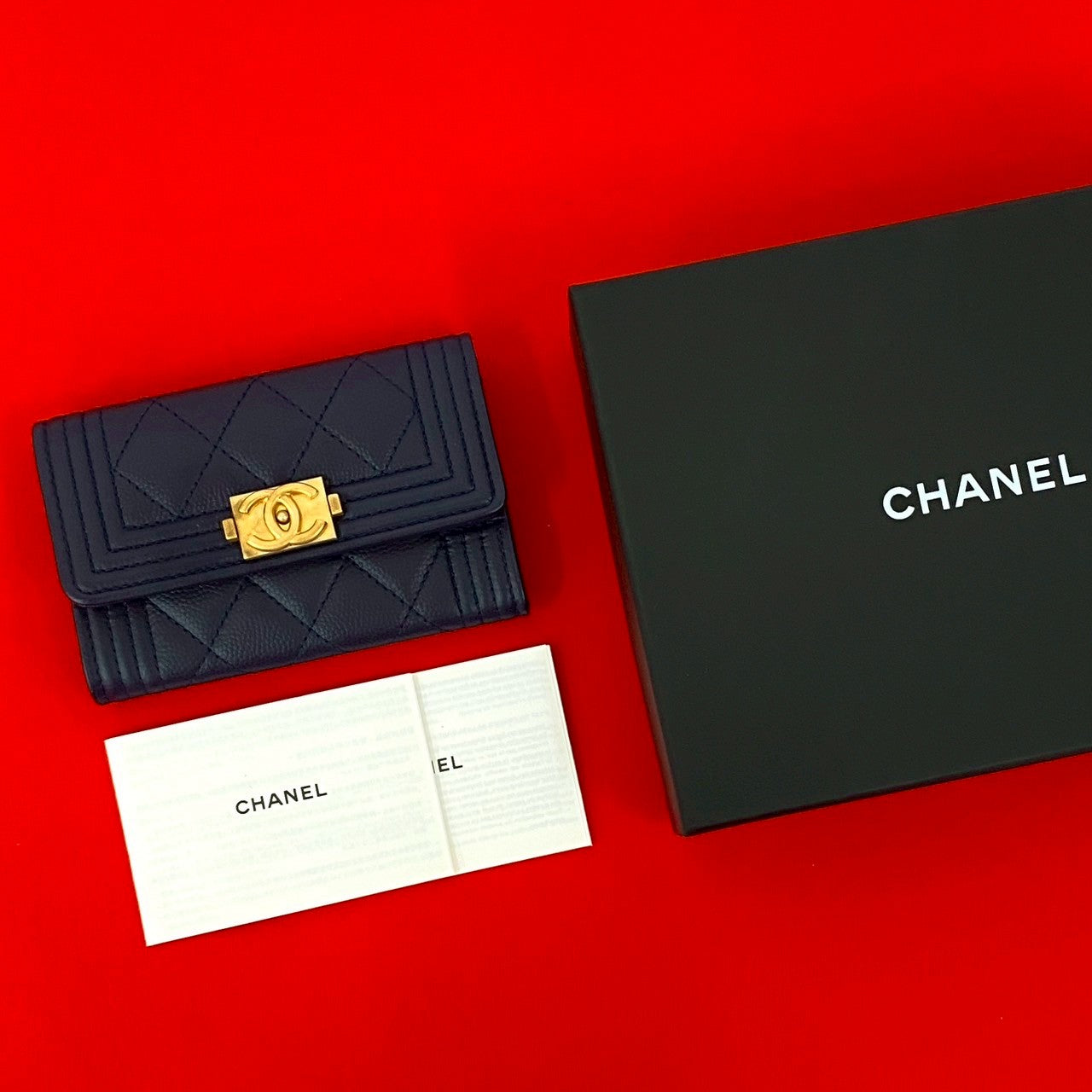 CHANEL Boy Chanel Caviar Card Case