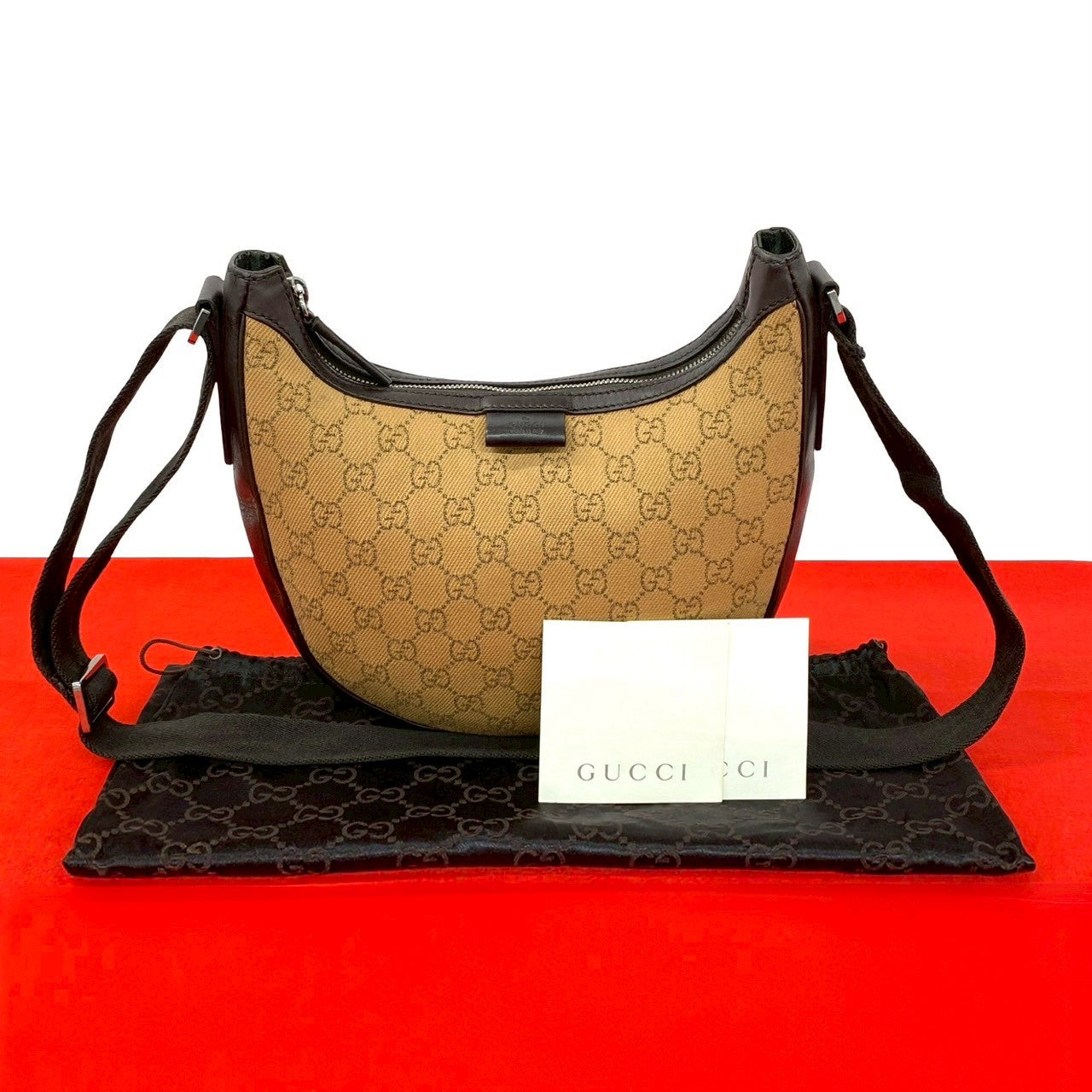 Gucci GG Canvas Leather Shoulder Bag