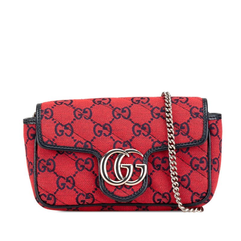 Gucci GG Marmont GG Canvas Leather Shoulder Bag