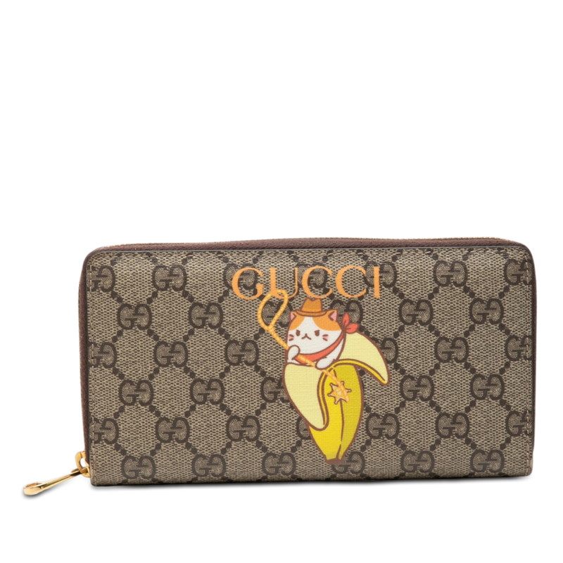 Gucci GG Supreme Banananya Leather Long Wallet