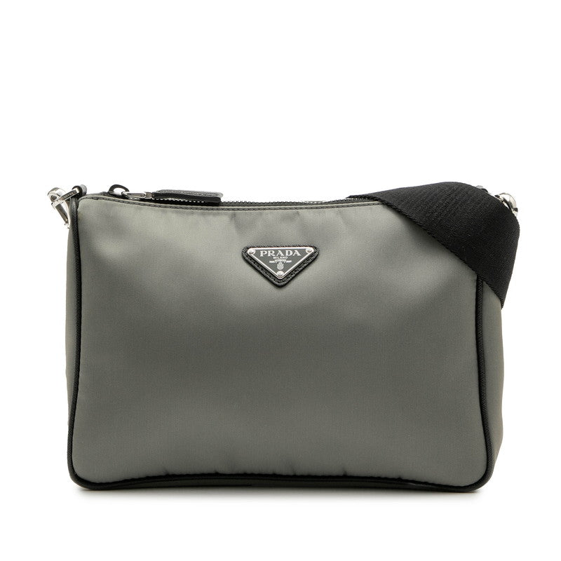 Prada Nylon Leather Shoulder Bag