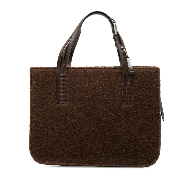 Chanel Logo Shearling Leather 2way Bag