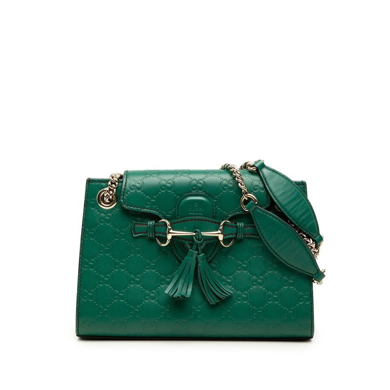 GUCCI Emily Guccissima Leather Chain Shoulder Bag