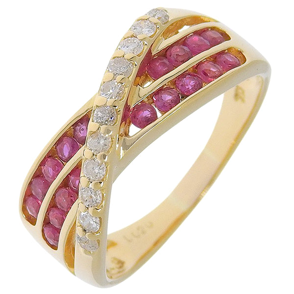 Au750 Ruby Diamond Ring