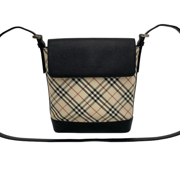 Burberry Leather Canvas Mini Shoulder Bag