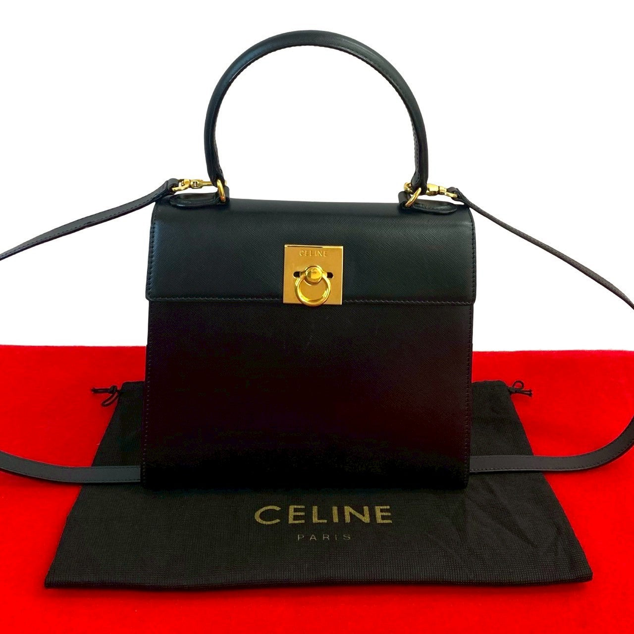 CELINE Leather 2way Handbag – LuxUness CELINE Leather 2way Handbag – LuxUness