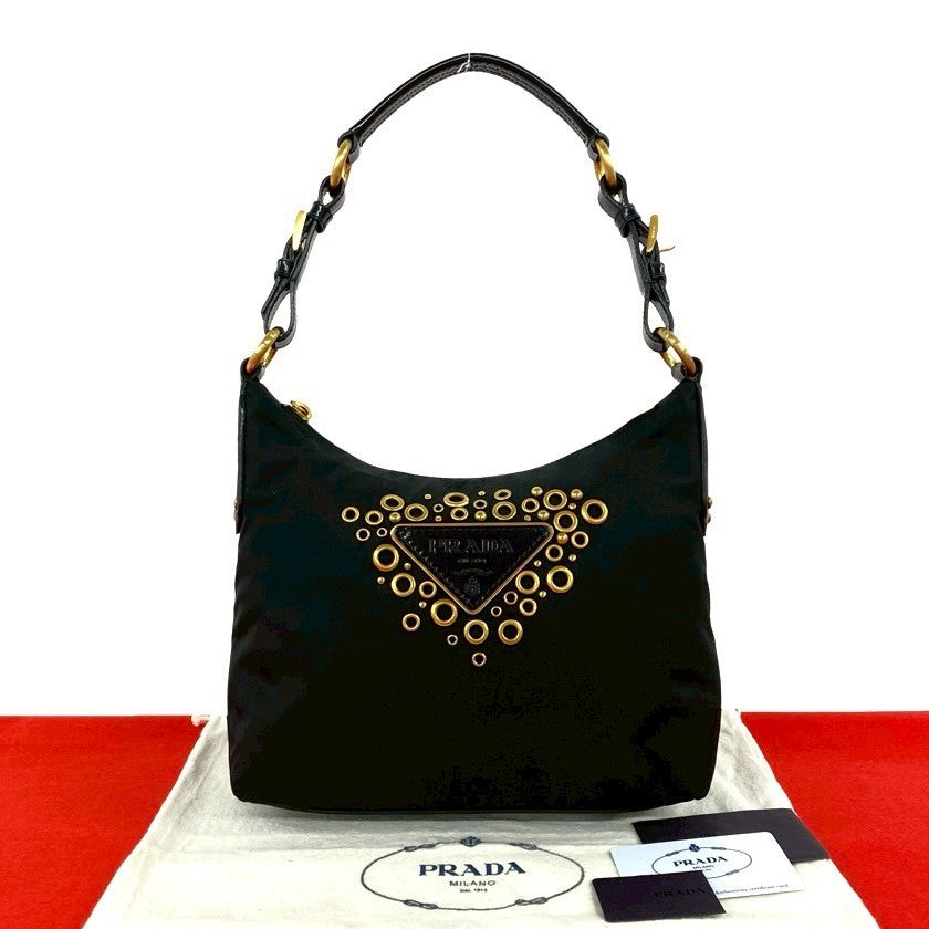 Prada Nylon Patent Leather Shoulder Bag