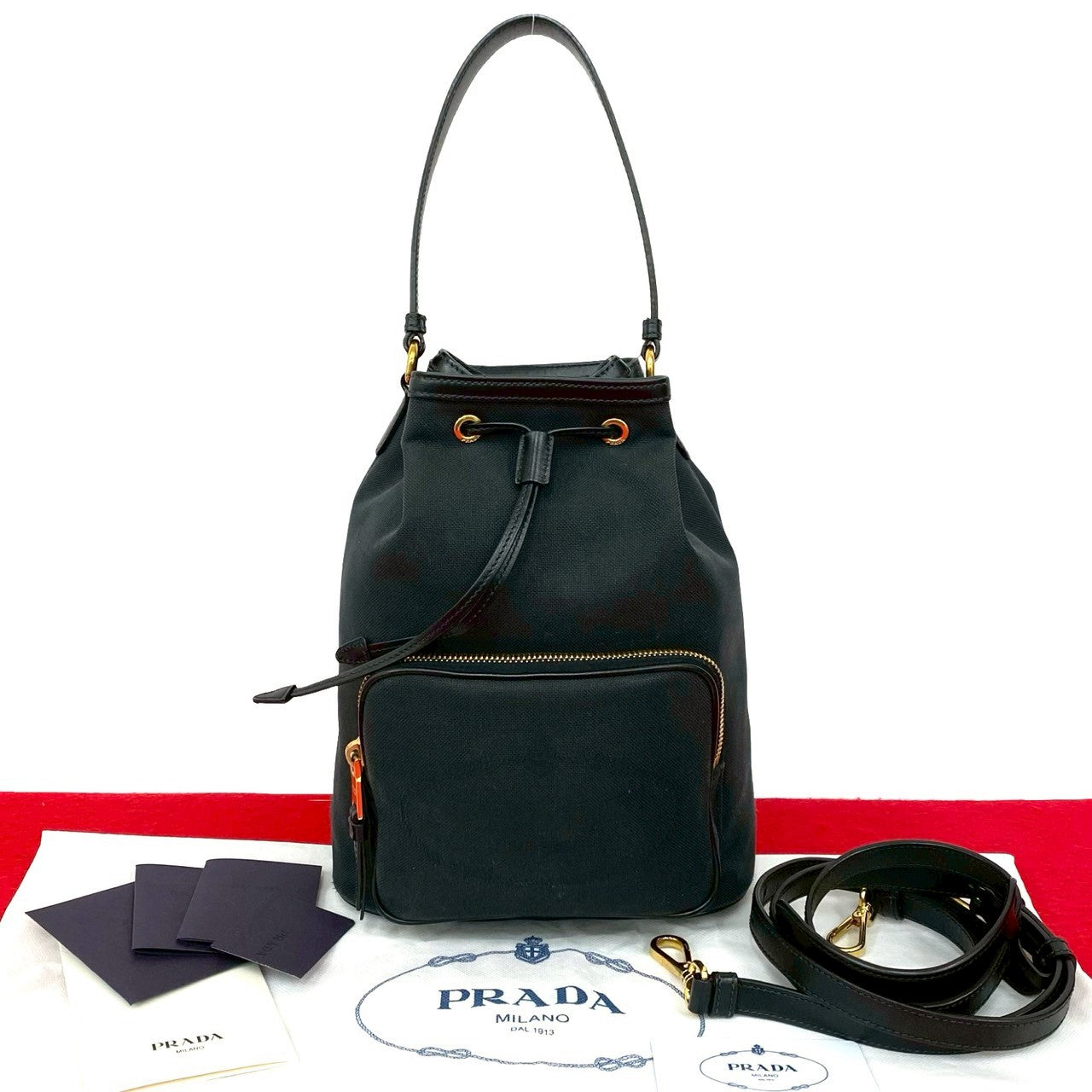 Prada Canvas Leather 2way Handbag
