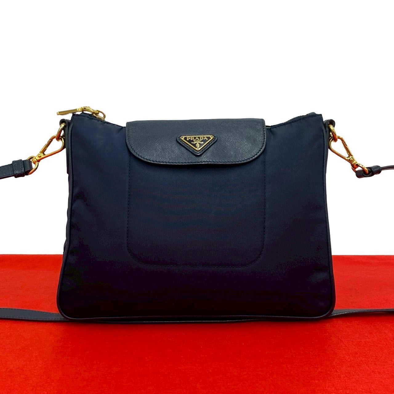 Prada Nylon Leather Shoulder Bag