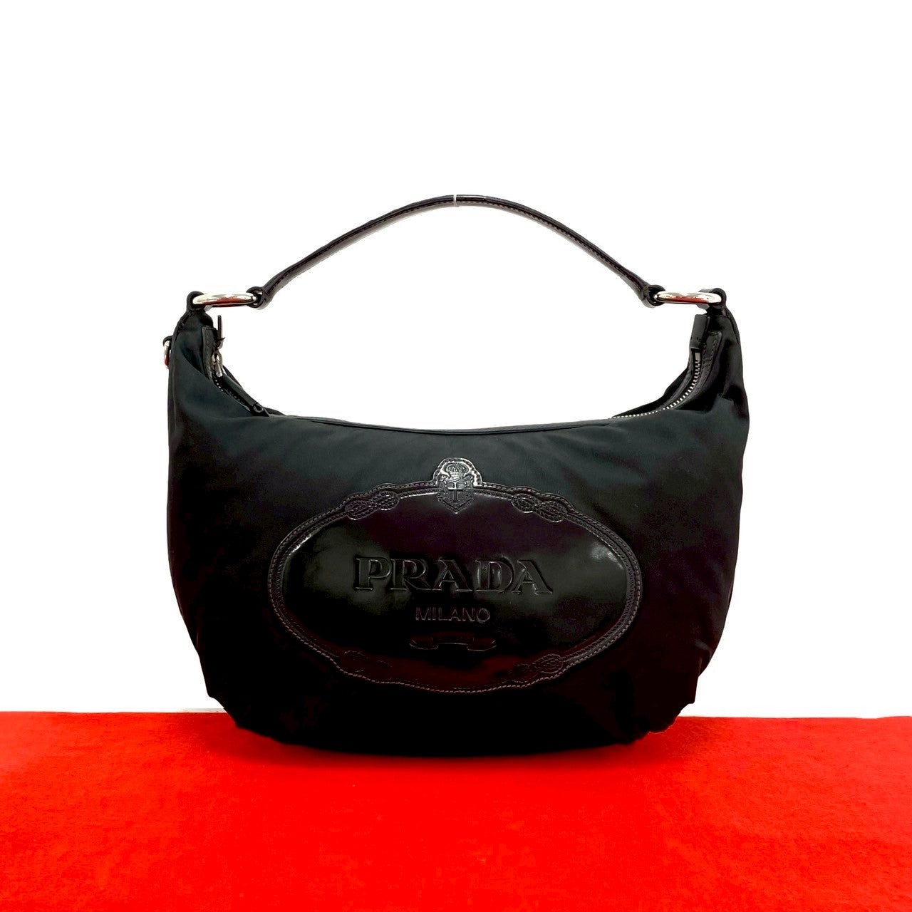 Prada Nylon Patent Leather Handbag