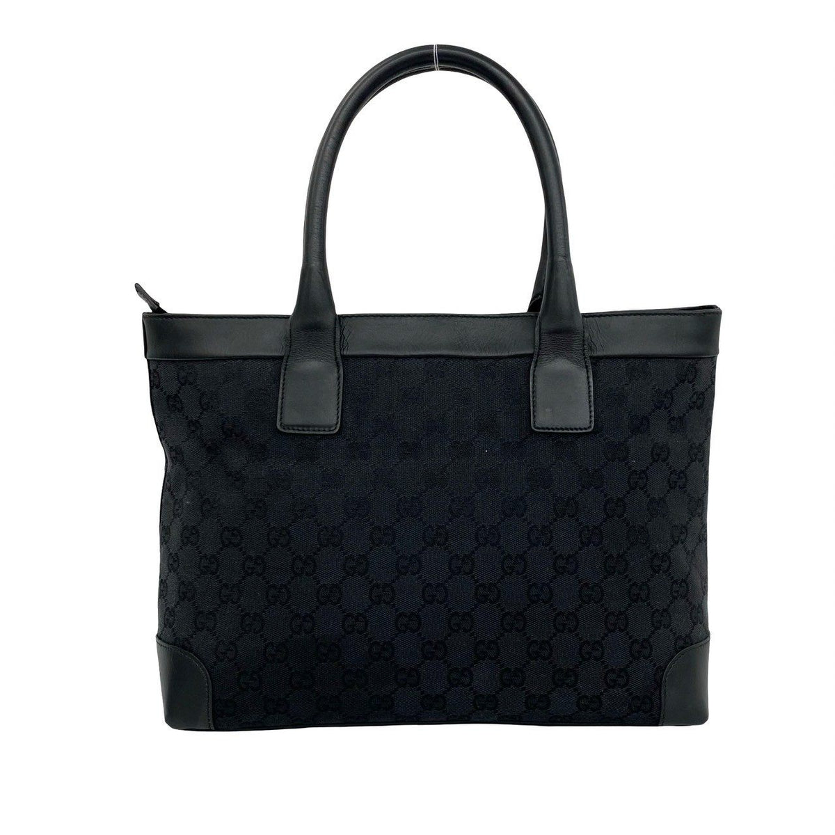 Gucci GG Logo Canvas Leather Handbag