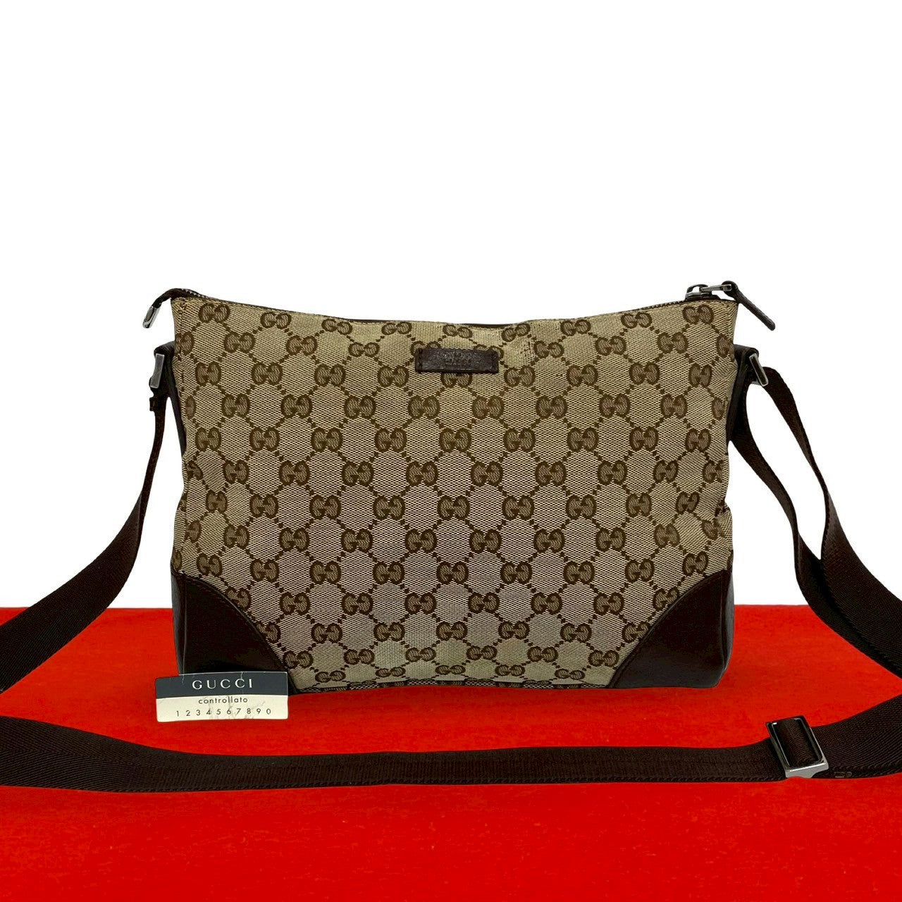 Gucci GG Canvas Leather Shoulder Bag