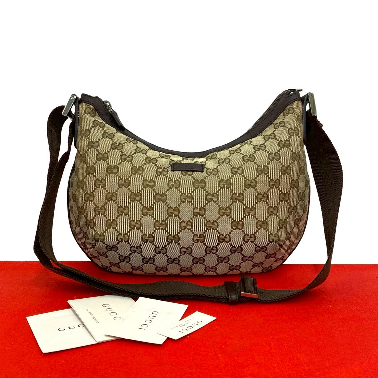 Gucci GG Canvas Leather Shoulder Bag