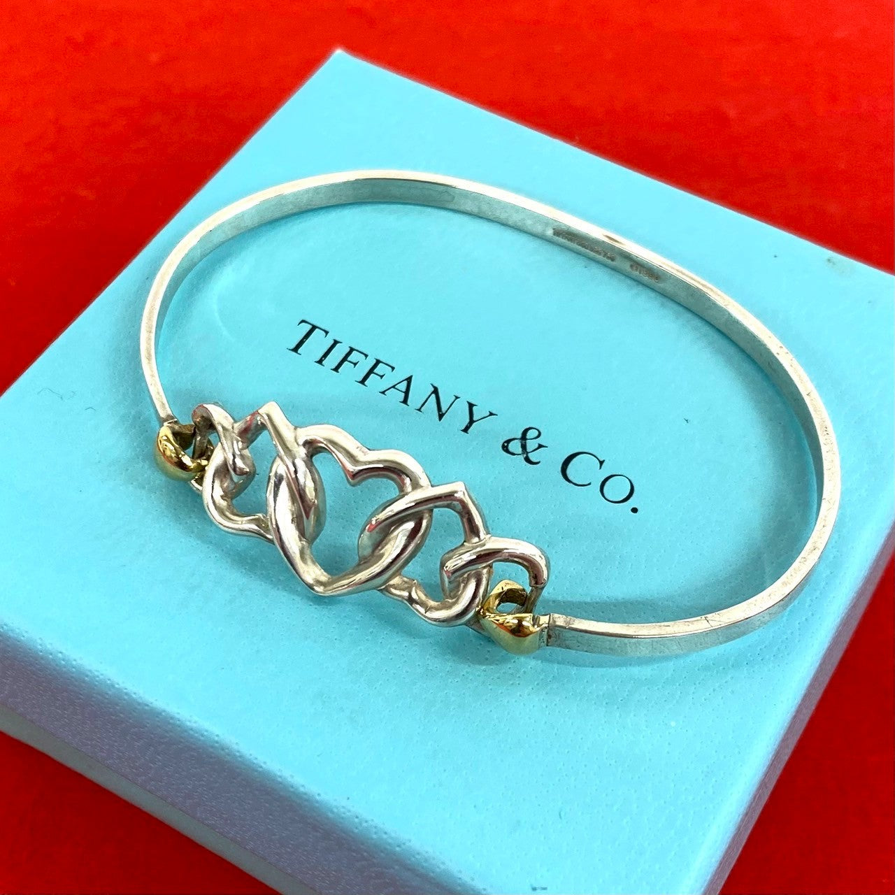 Tiffany & Co. 925 Silver Triple Heart Bracelet