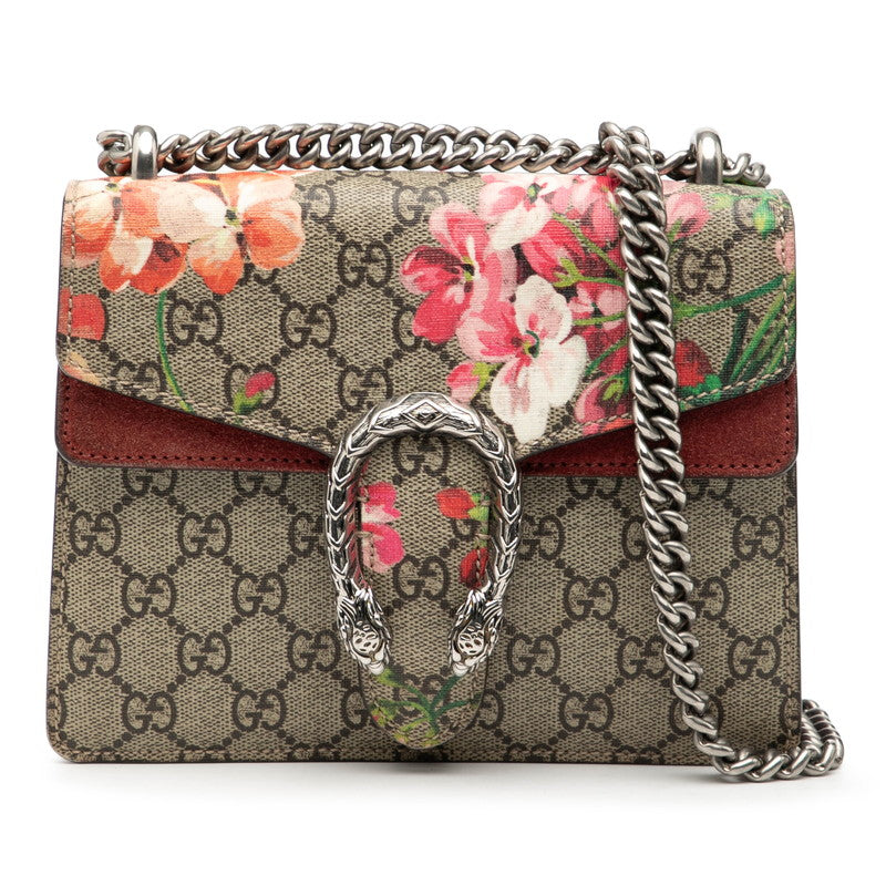 Gucci Dionysus GG Supreme GG Blooms PVC Suede Chain Shoulder Bag