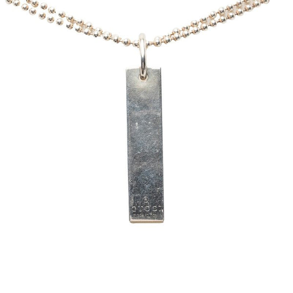Gucci SV925 Logo Plate Double Necklace