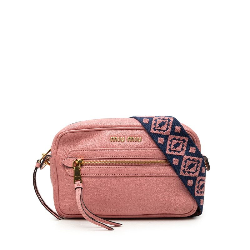 Miu Miu Madras Leather Shoulder Bag