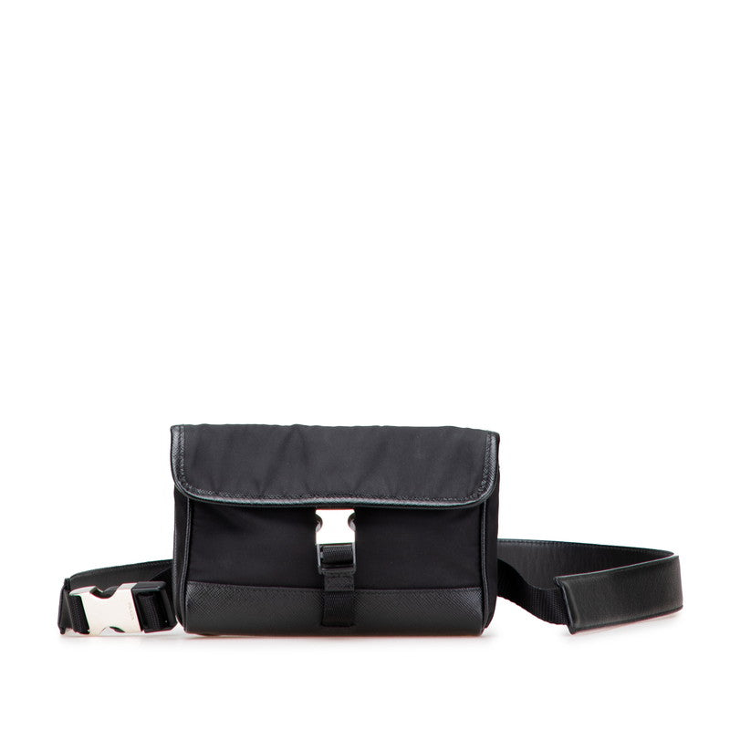 Prada Logo Nylon Leather Waist Bag